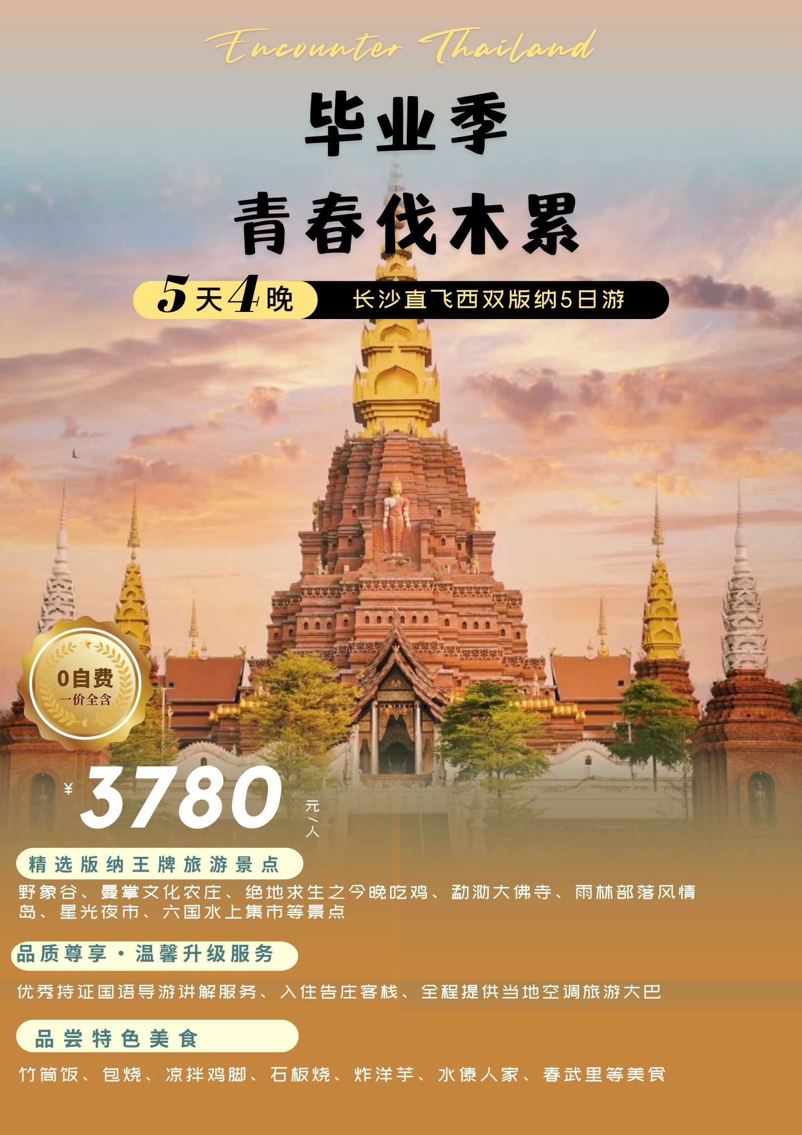 墨绿黄色商务出境游海报